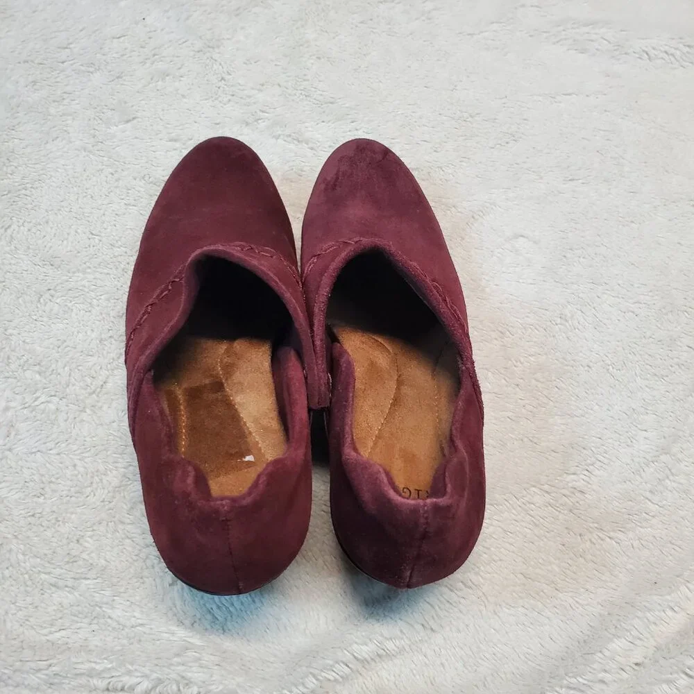 Earth‎ Spirit Burgundy Red Suede Heeled Shoes 8.5 Celestial Bohemian Cottagecore